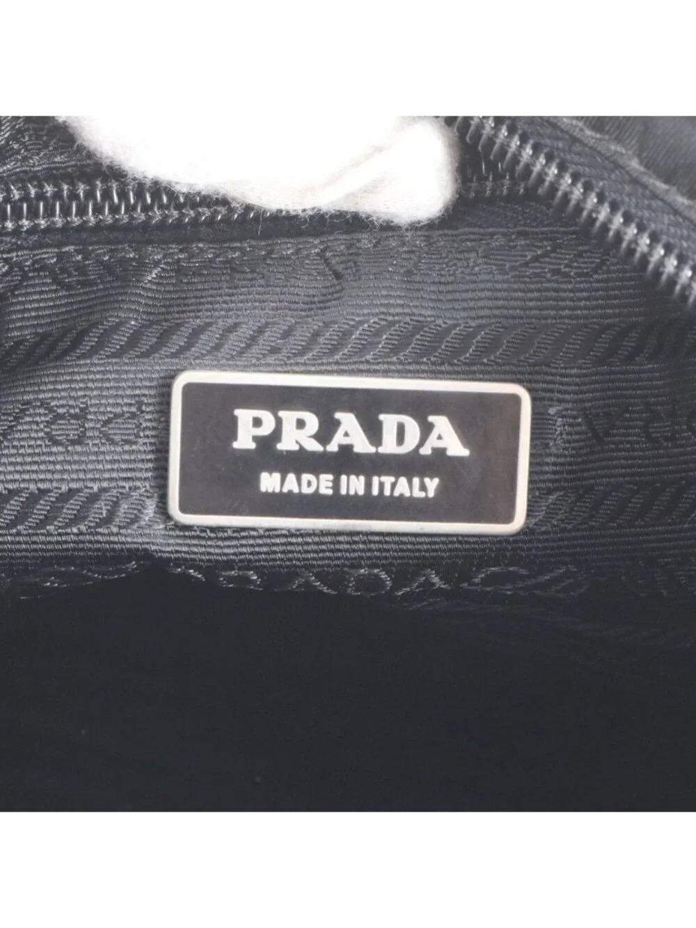 Prada Tessuto Nylon Triangle Logo Leather Shoulder Bag Crossbody Black - Picture 7 of 7
